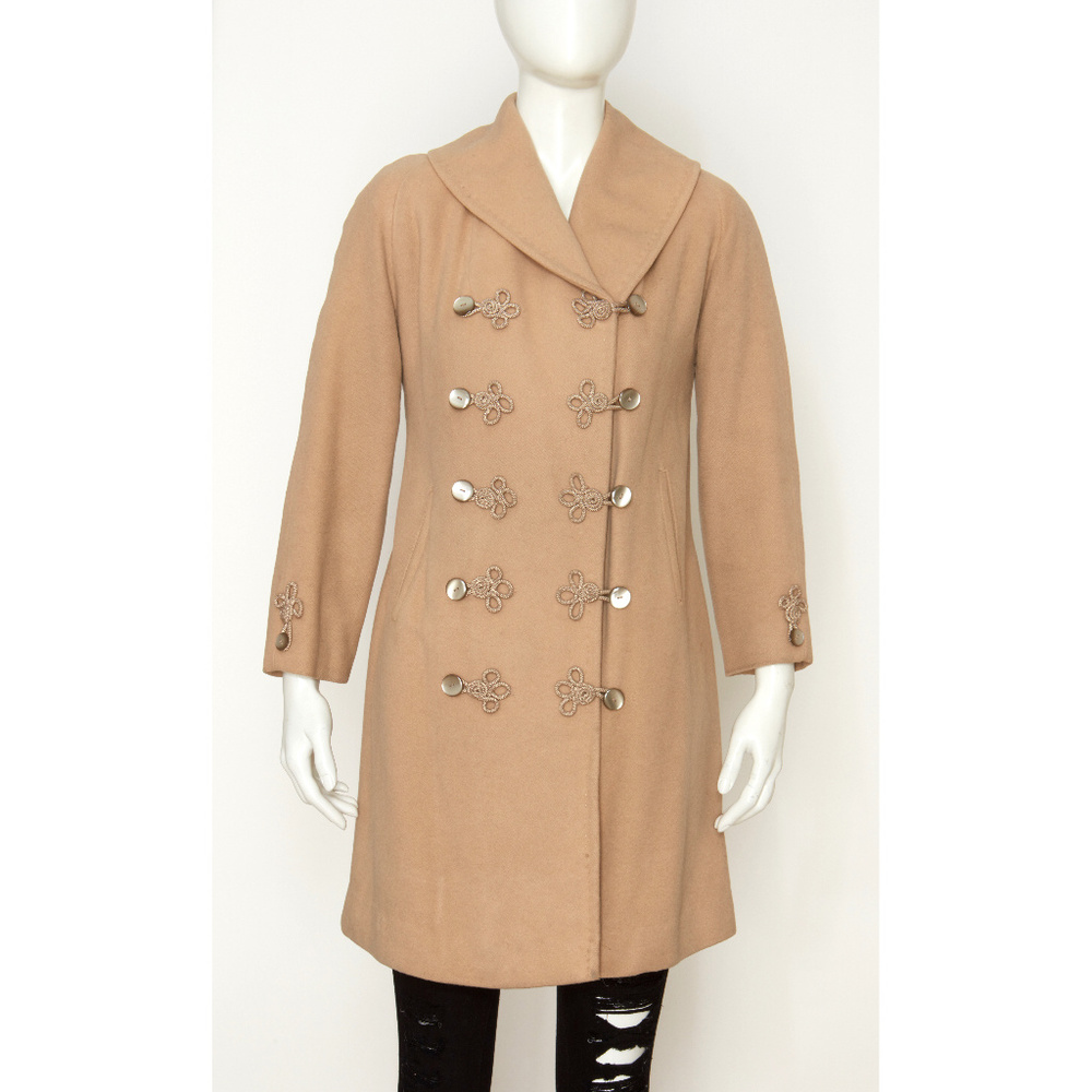 Vintage Wool Coat with Decorative Closures